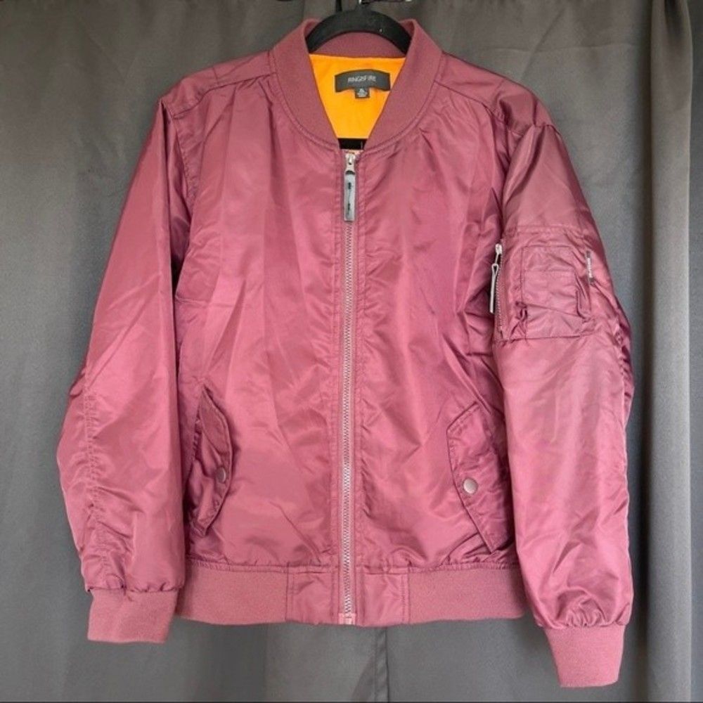 Ring of Fire Burgundy Full Zip Bomber Jacket Youth size XL